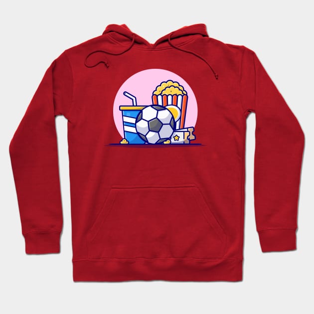 Watching Soccer Match Cartoon Vector Icon Illustration Hoodie by Catalyst Labs